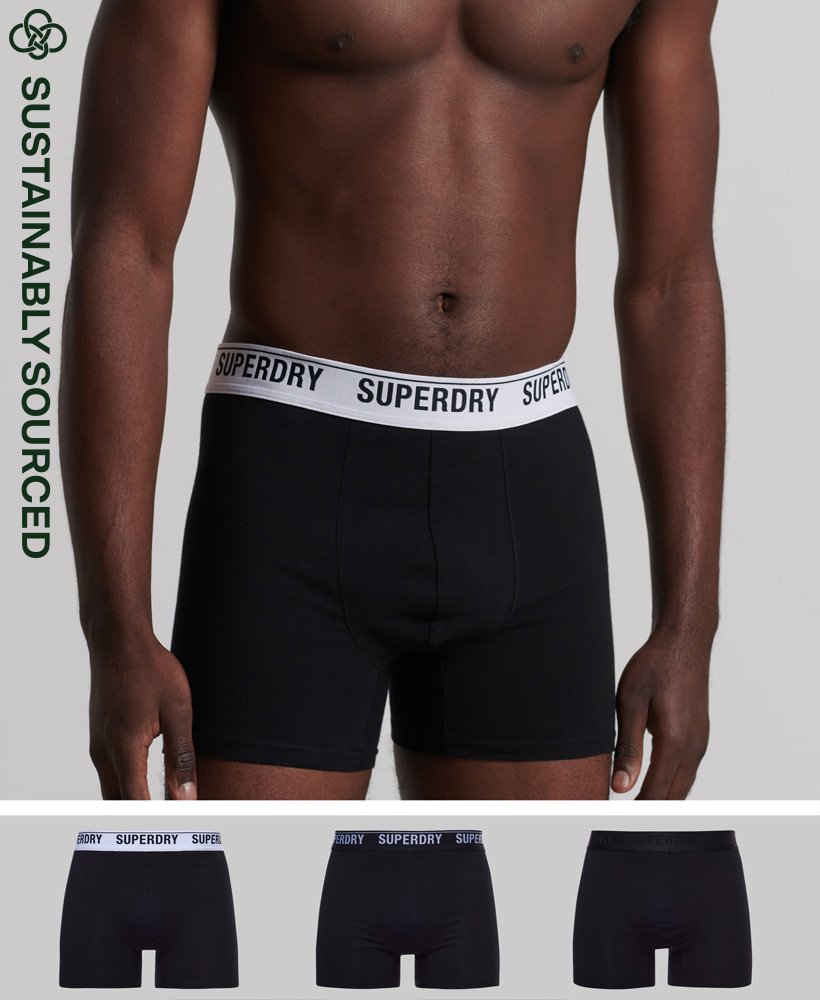 Image for SUPERDRY BLACK 3 PACK BOXERS | Superdry | Morans Menswear