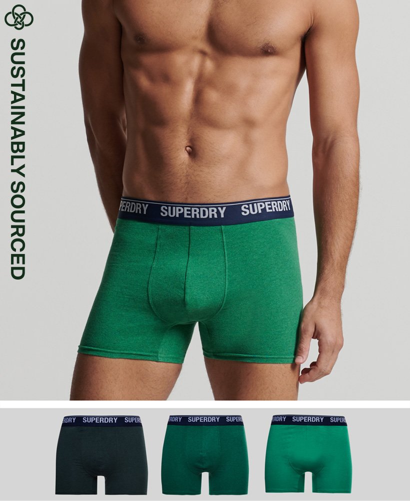 Image for SDY CORE GREEN 3PACK TRUNKS | Superdry | Morans Menswear