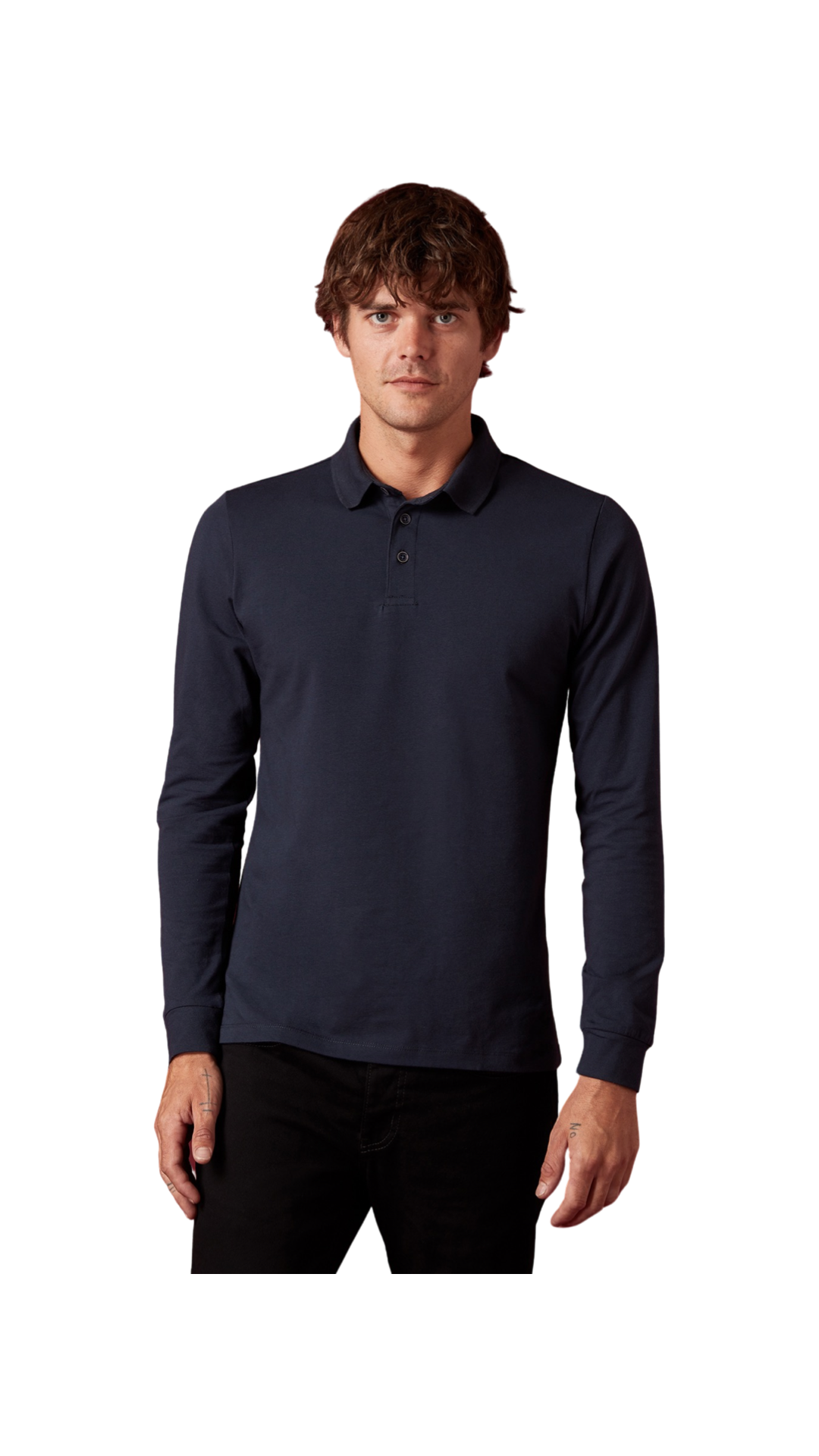 Image for REMUS NAVY LONG SLEEVE POLO | Remus Uomo | Morans Menswear