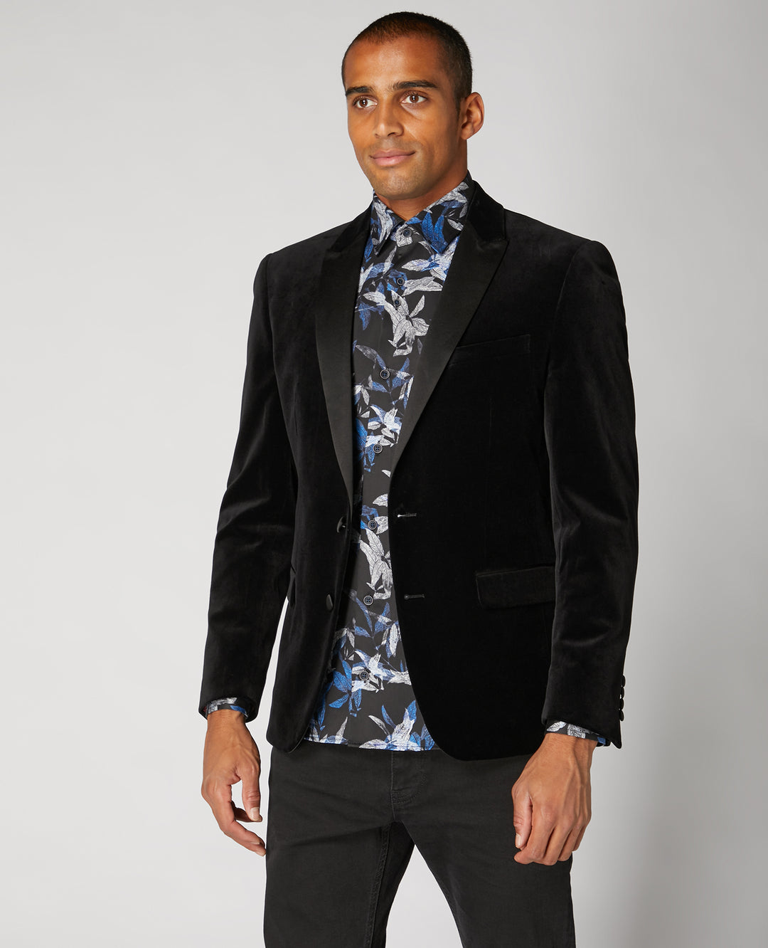 Image for REMUS MNTI BLACK VELVET BLAZER | Remus Uomo | Morans Menswear