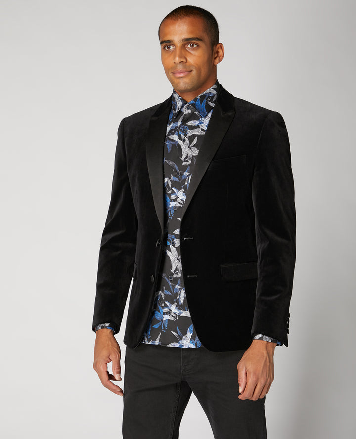 Image for REMUS MNTI BLACK VELVET BLAZER | Remus Uomo | Morans Menswear