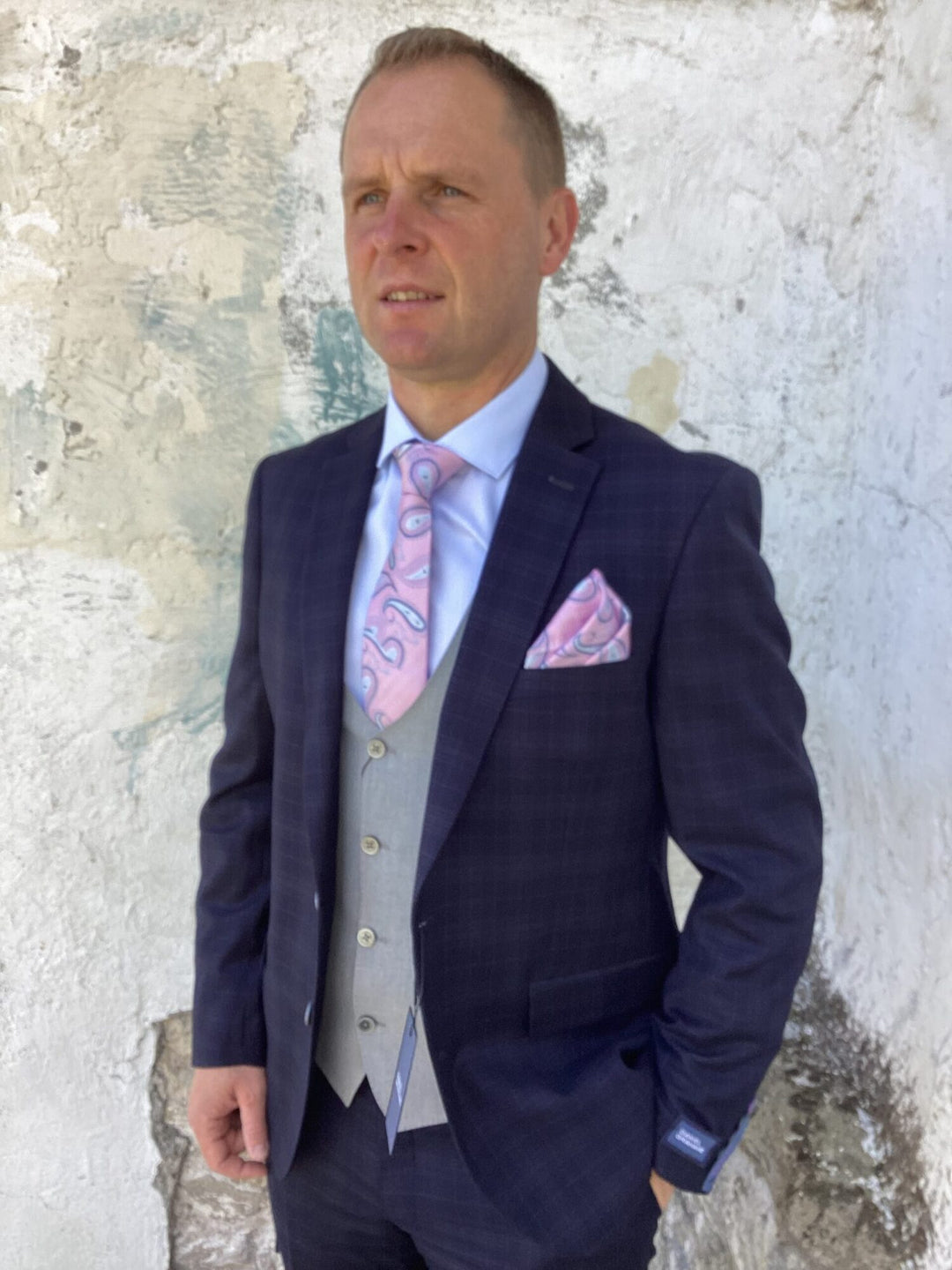 Image for DG DAMON NAVY CHECK JACKET MM | DG | Morans Menswear