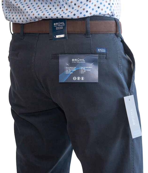 Image for BRUHL VENICE NAVY COTTON CHIOS | Bruhl Chinos | Morans Menswear