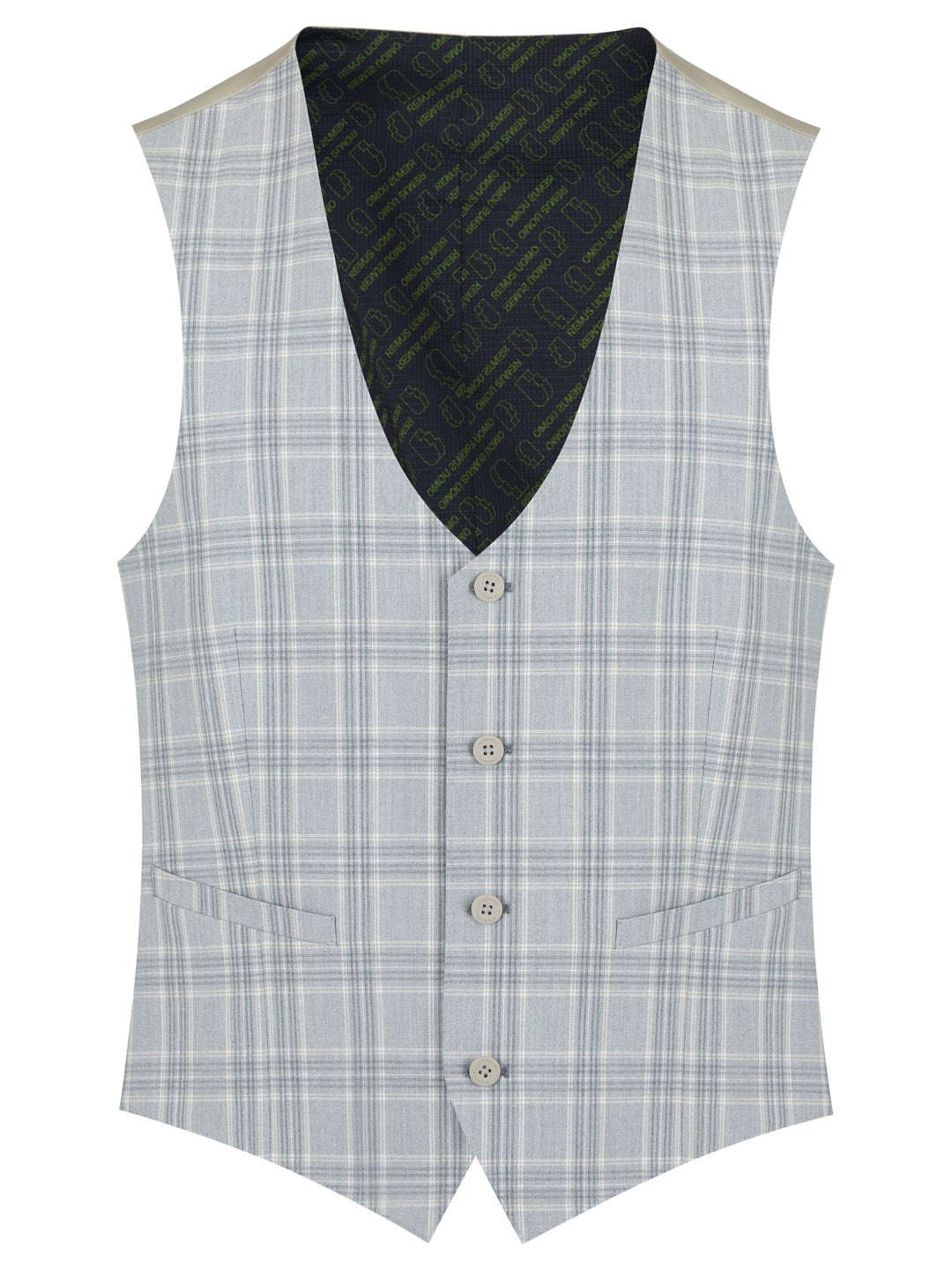 Image for REMUS LUCIAN GREY CHECK WAISTCOAT | Remus Uomo | Morans Menswear
