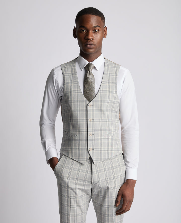 Image for REMUS LUCIAN GREY CHECK WAISTCOAT | Remus Uomo | Morans Menswear