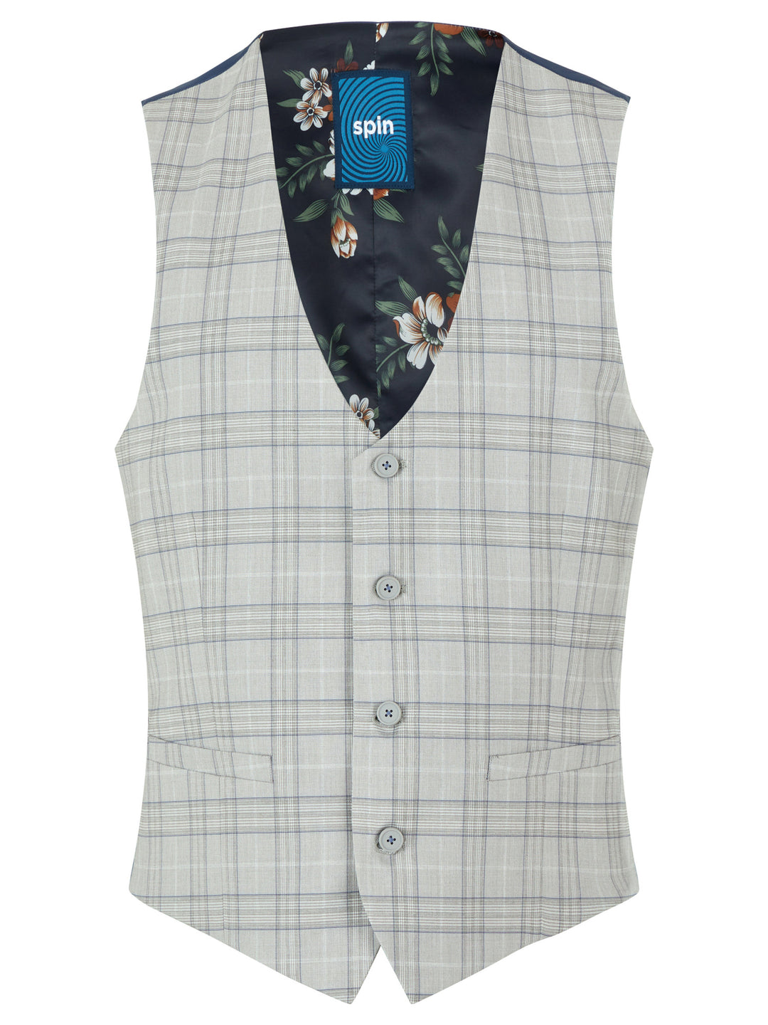 Image for SPIN JADEN GREY CHECK WAISTCOT | Spin | Morans Menswear