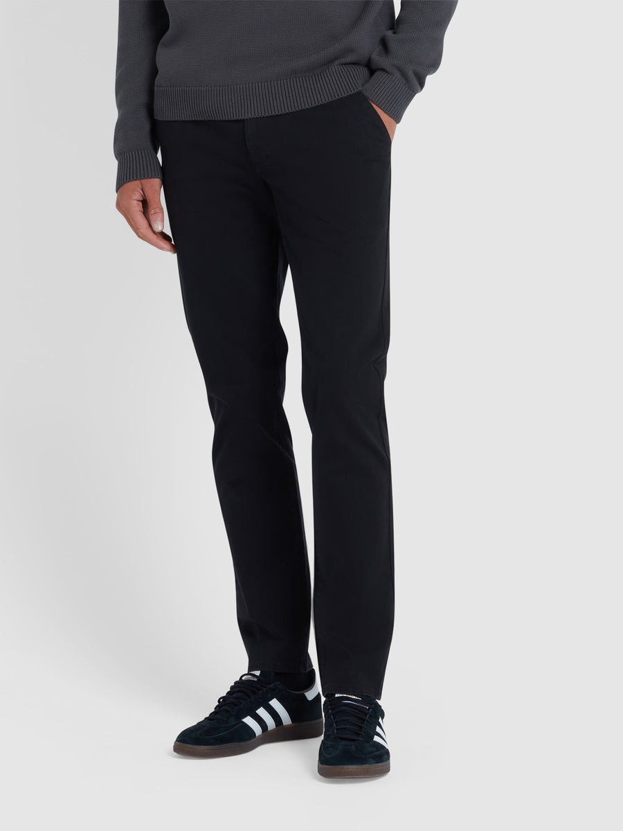 Image for FARAH ELM TWILL BLACK CHINOS | Farah | Morans Menswear