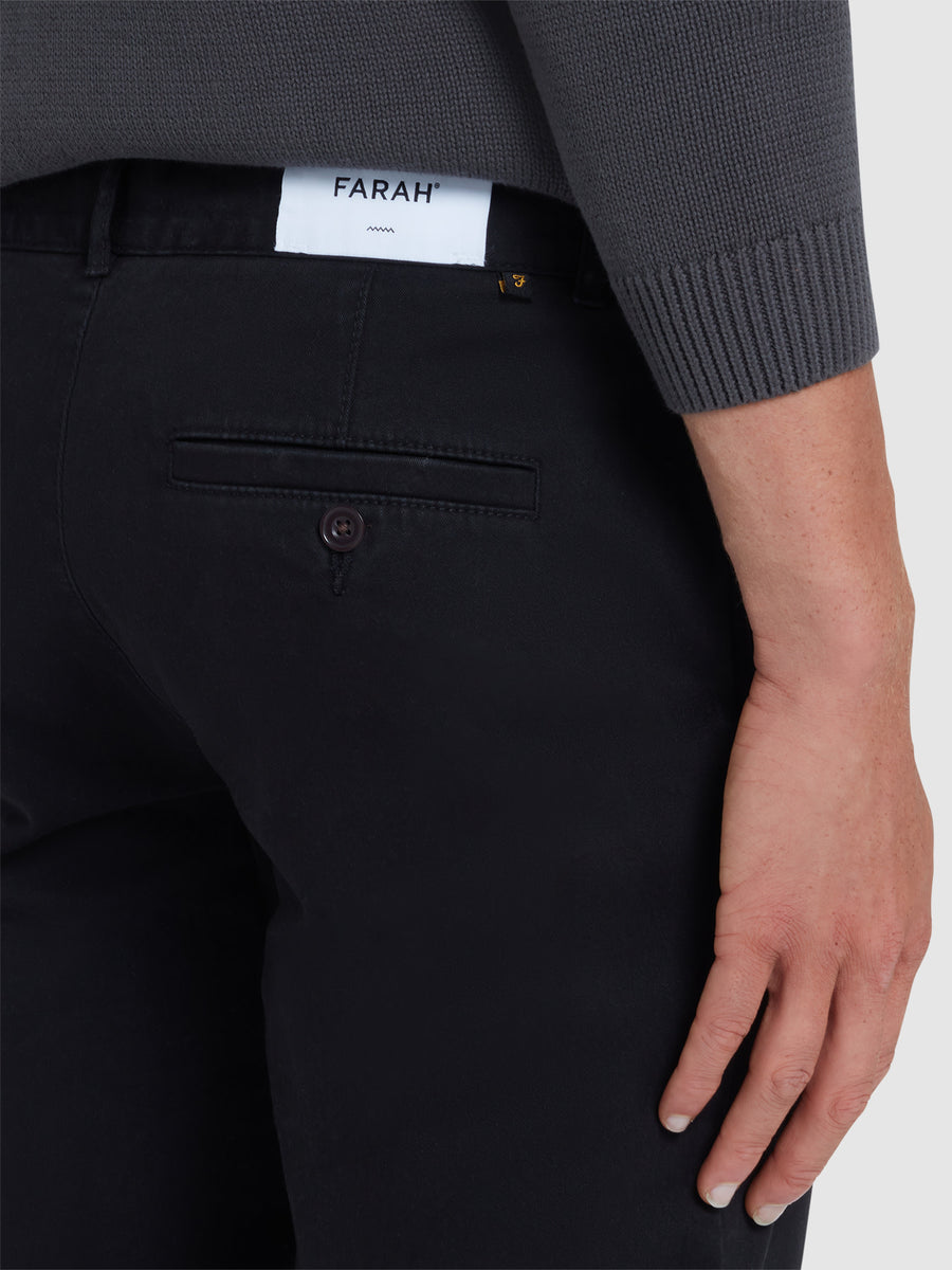 Image for FARAH ELM TWILL BLACK CHINOS | Farah | Morans Menswear