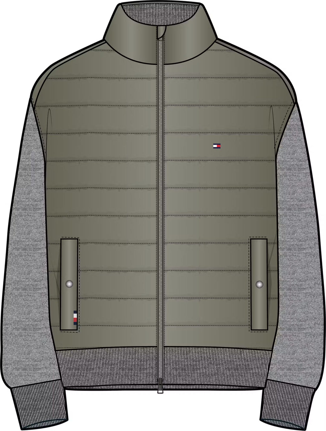 Image for TOMMY HILFIGER MIX MEDIA STAND HYBRID JACKET | Tommy Hilfiger | Morans Menswear