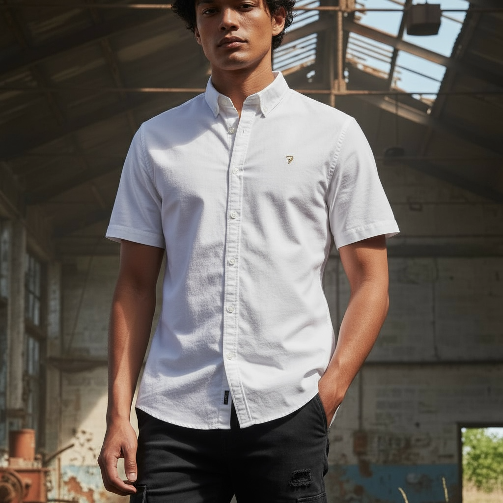 Image for FARAH BREWER SHORT SLEEVE  BD WHITE SHIRT | Farah | Morans Menswear