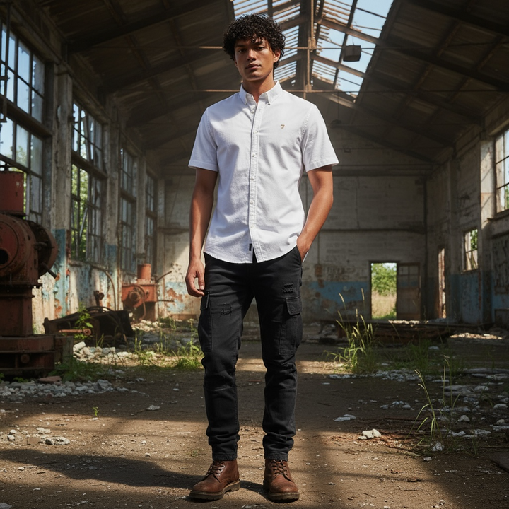 Image for FARAH BREWER SHORT SLEEVE  BD WHITE SHIRT | Farah | Morans Menswear