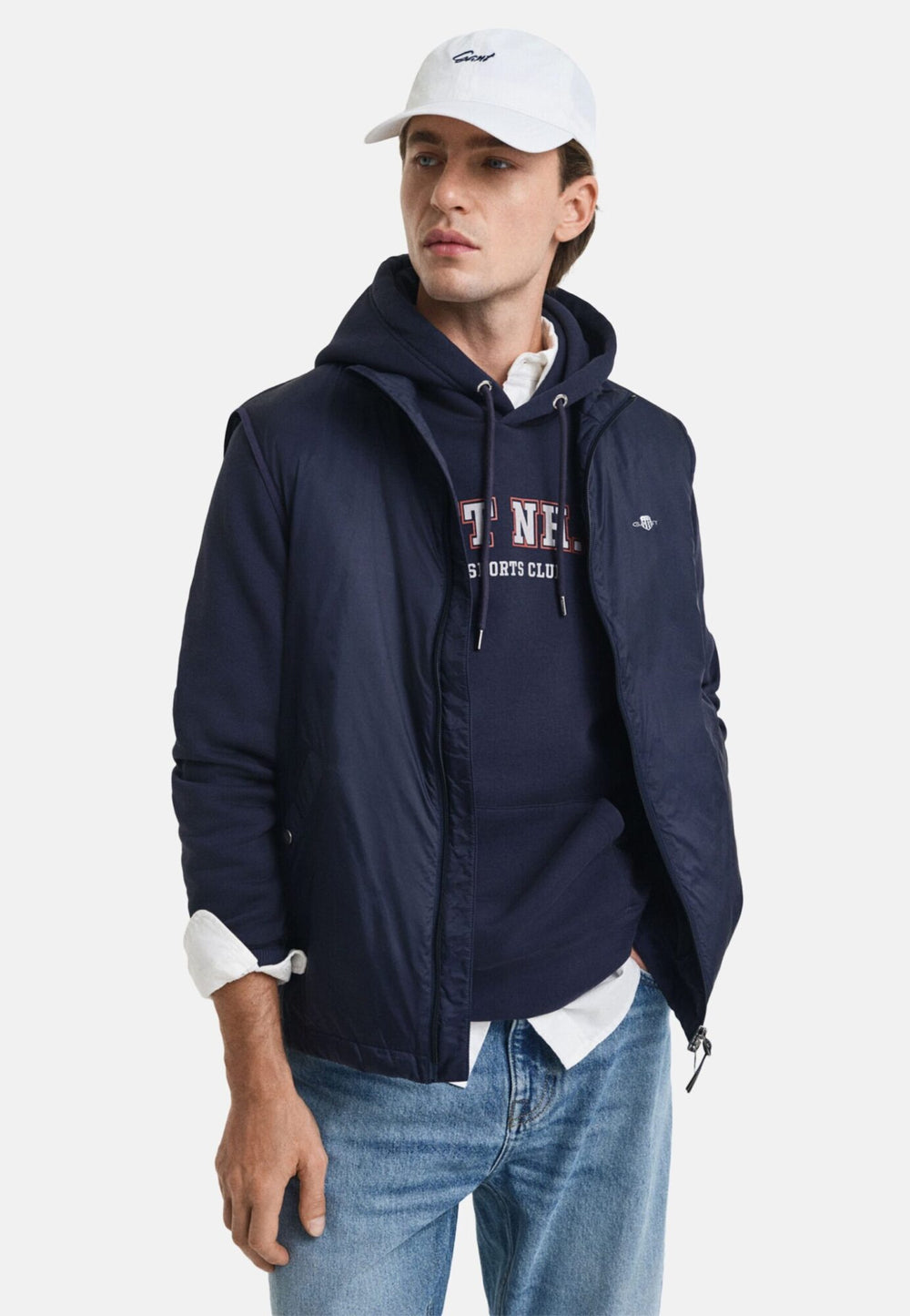 Image for GANT LIGHT INSULATED NAVY VEST | GANT | Morans Menswear