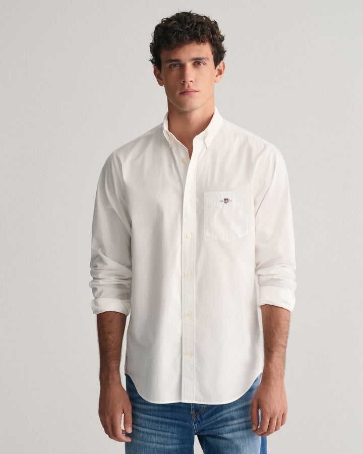 Image for GANT POPLIN WHITE SHIRT | GANT | Morans Menswear