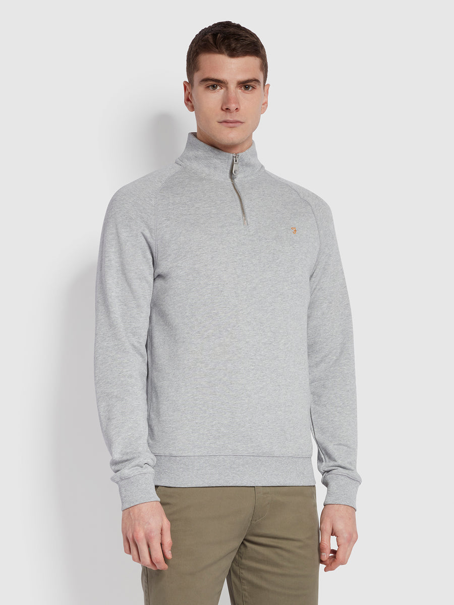 Image for FARAH JIM 1/2 ZIP GREY SWEAT | Farah | Morans Menswear