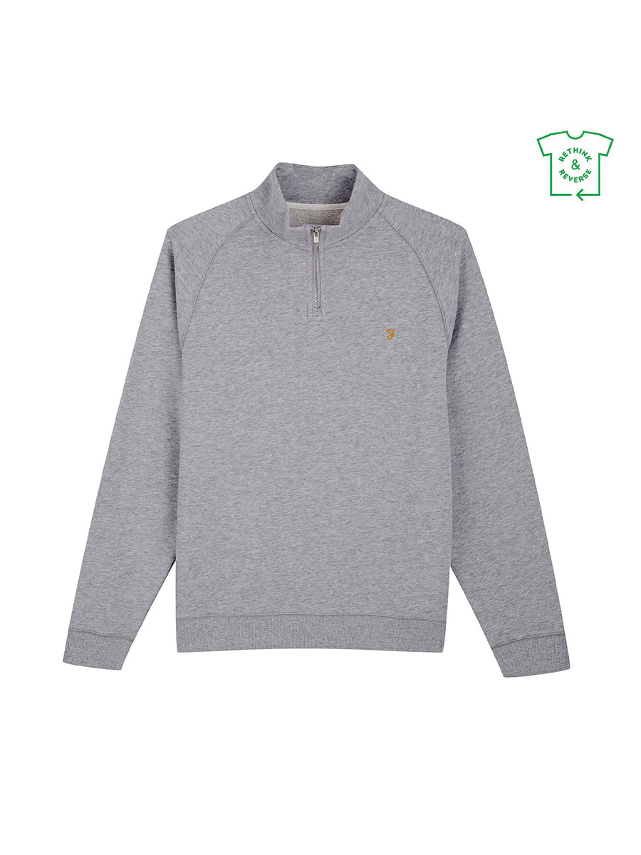 Image for FARAH JIM 1/2 ZIP GREY SWEAT | Farah | Morans Menswear