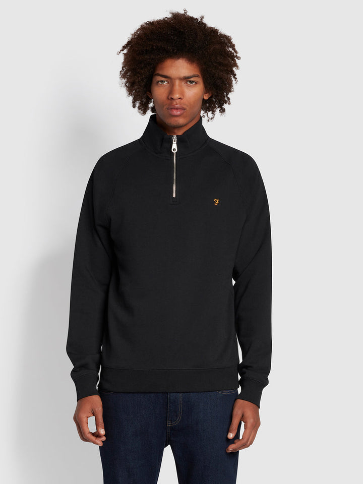 Image for FARAH JIM 1/2 ZIP BLACK SWEAT | Farah | Morans Menswear