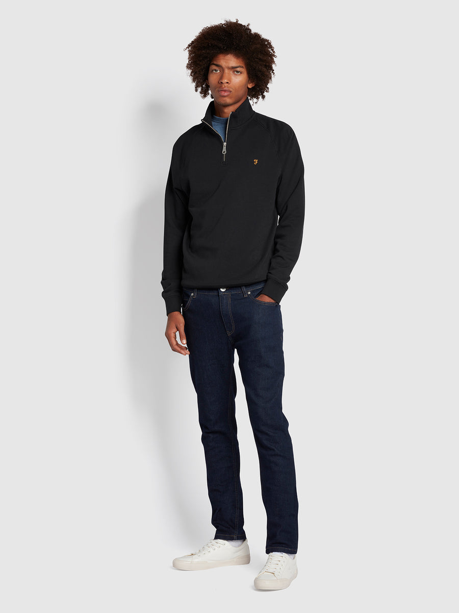 Image for FARAH JIM 1/2 ZIP BLACK SWEAT | Farah | Morans Menswear