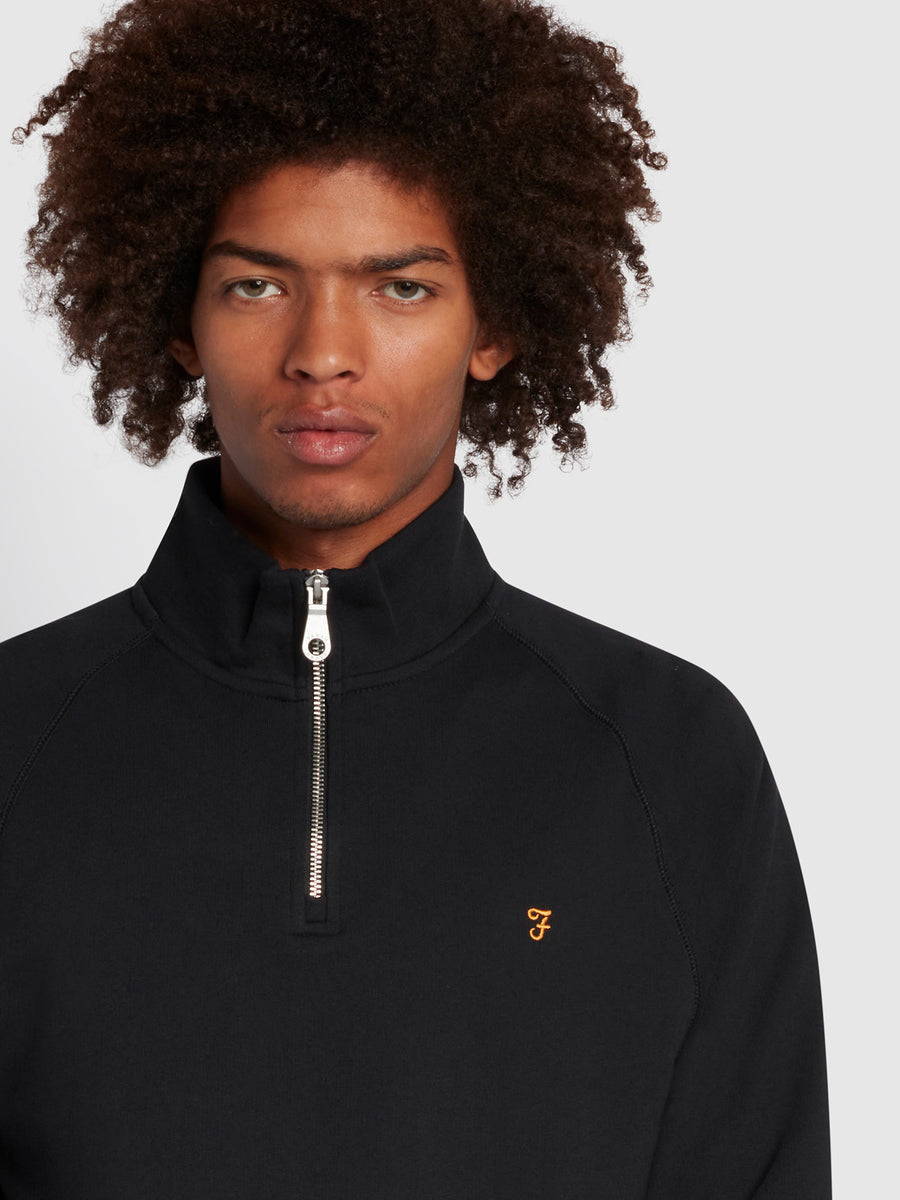 Image for FARAH JIM 1/2 ZIP BLACK SWEAT | Farah | Morans Menswear