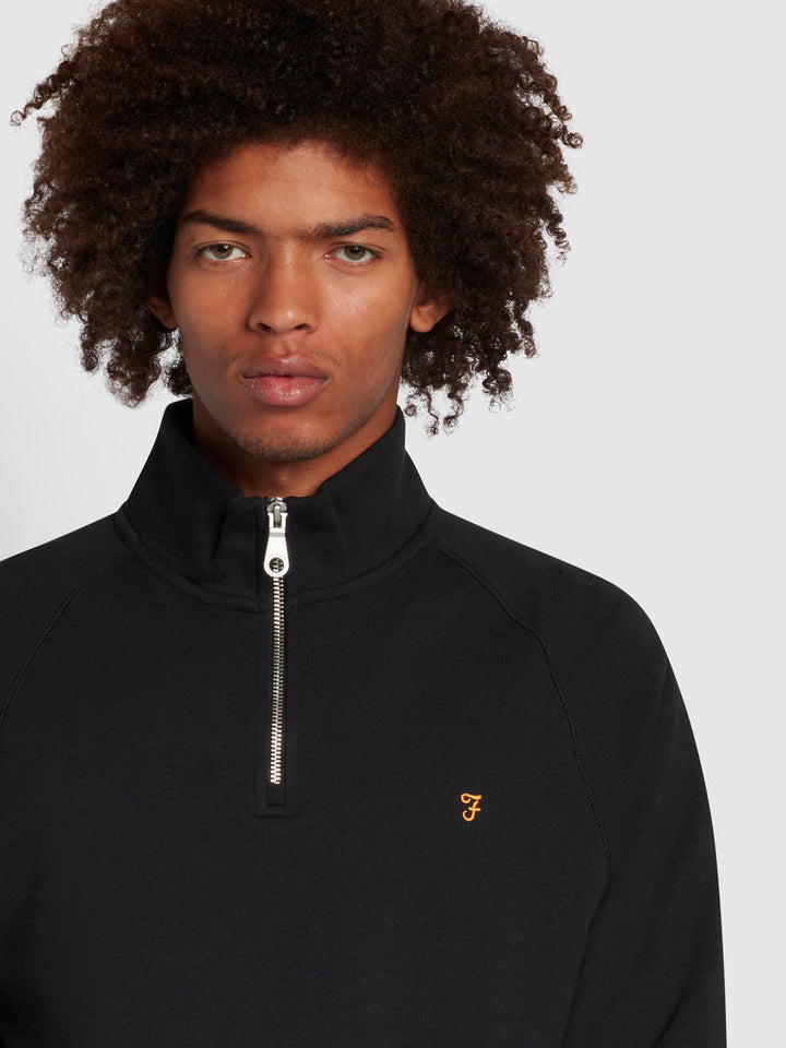 Image for FARAH JIM 1/2 ZIP BLACK SWEAT | Farah | Morans Menswear