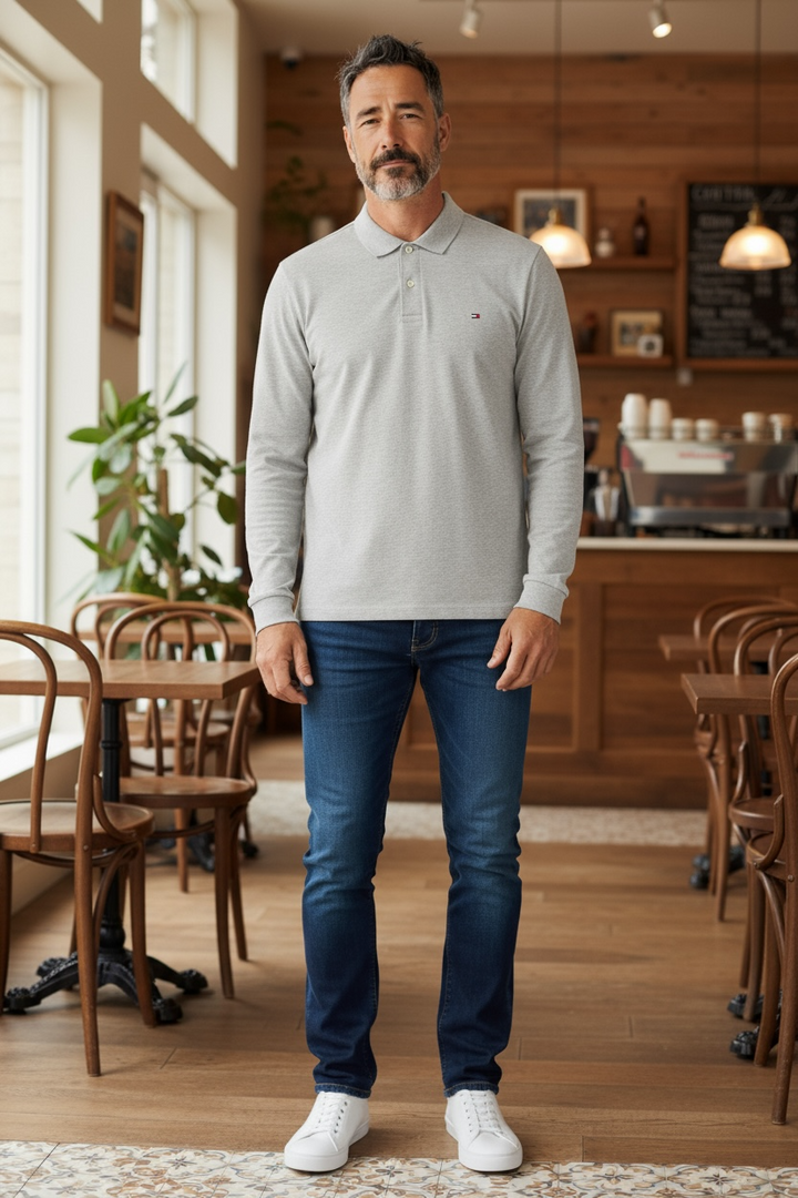 Image for TOMMY HIILFIGER LS LIQUID COTTON POLO | Tommy Hilfiger | Morans Menswear