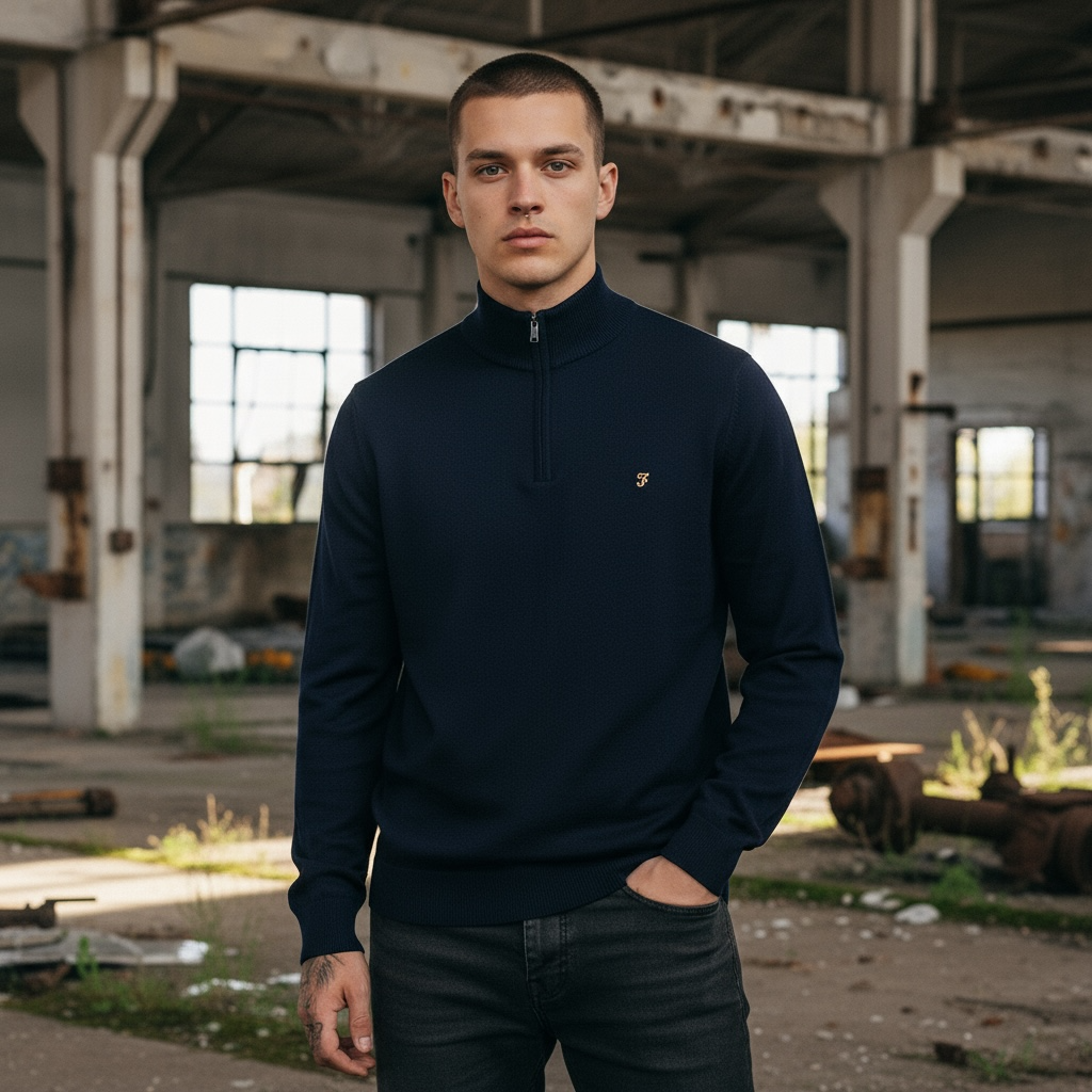 Image for FARAH REDCHURCH MERINO WOOL ZIP SWEATER | Farah | Morans Menswear