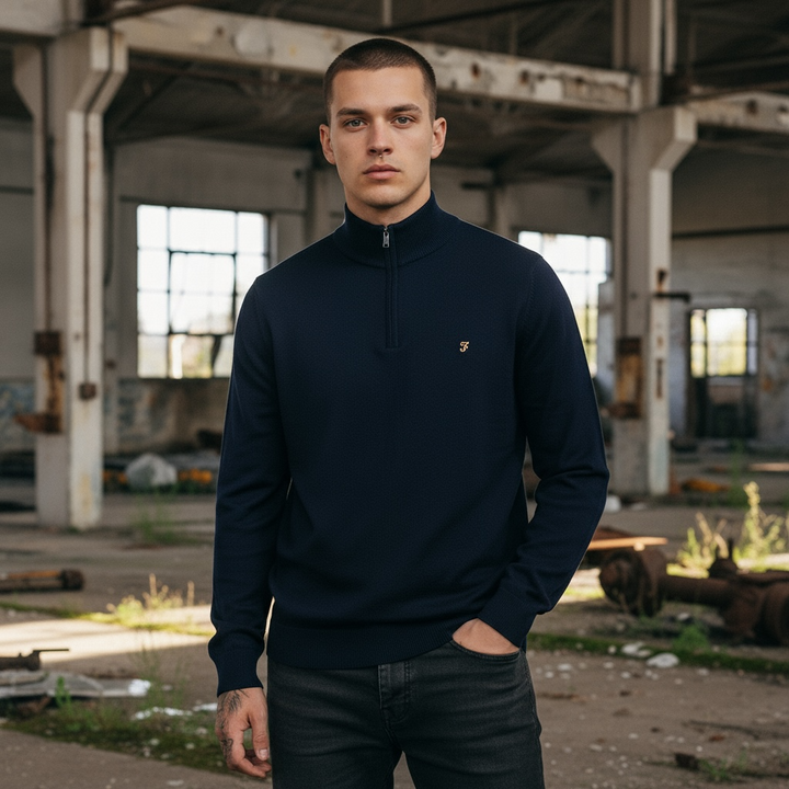 Image for FARAH REDCHURCH MERINO WOOL ZIP SWEATER | Farah | Morans Menswear