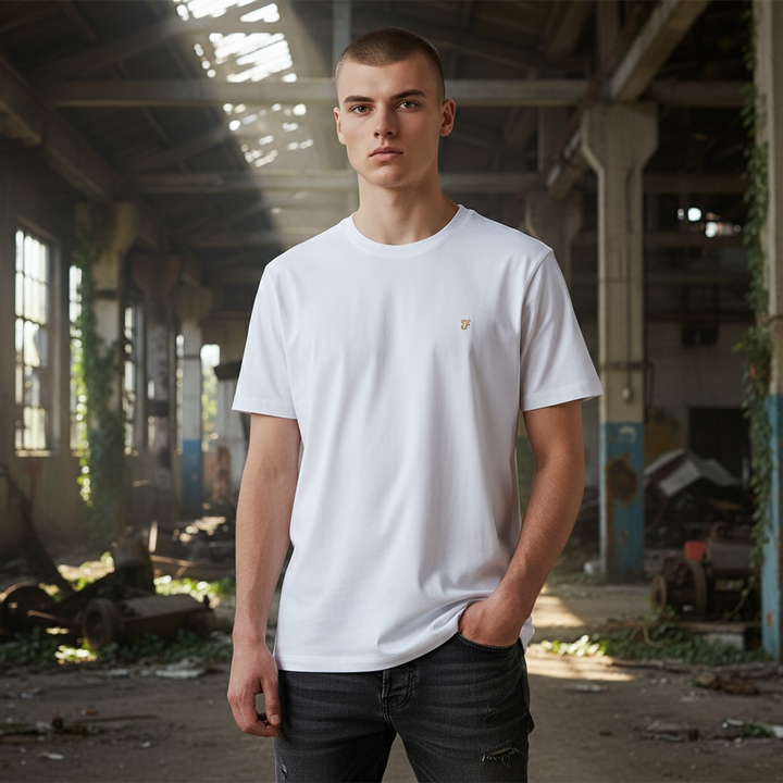 Image for FARAH DANNY REG SS WHITE TEE | Farah | Morans Menswear