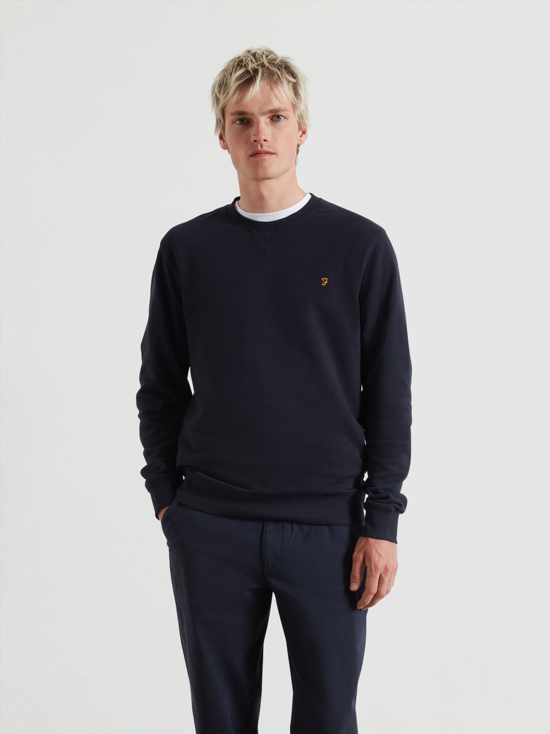 Image for FARAH TIM NEW CREW NAVY SWEAT | Farah | Morans Menswear