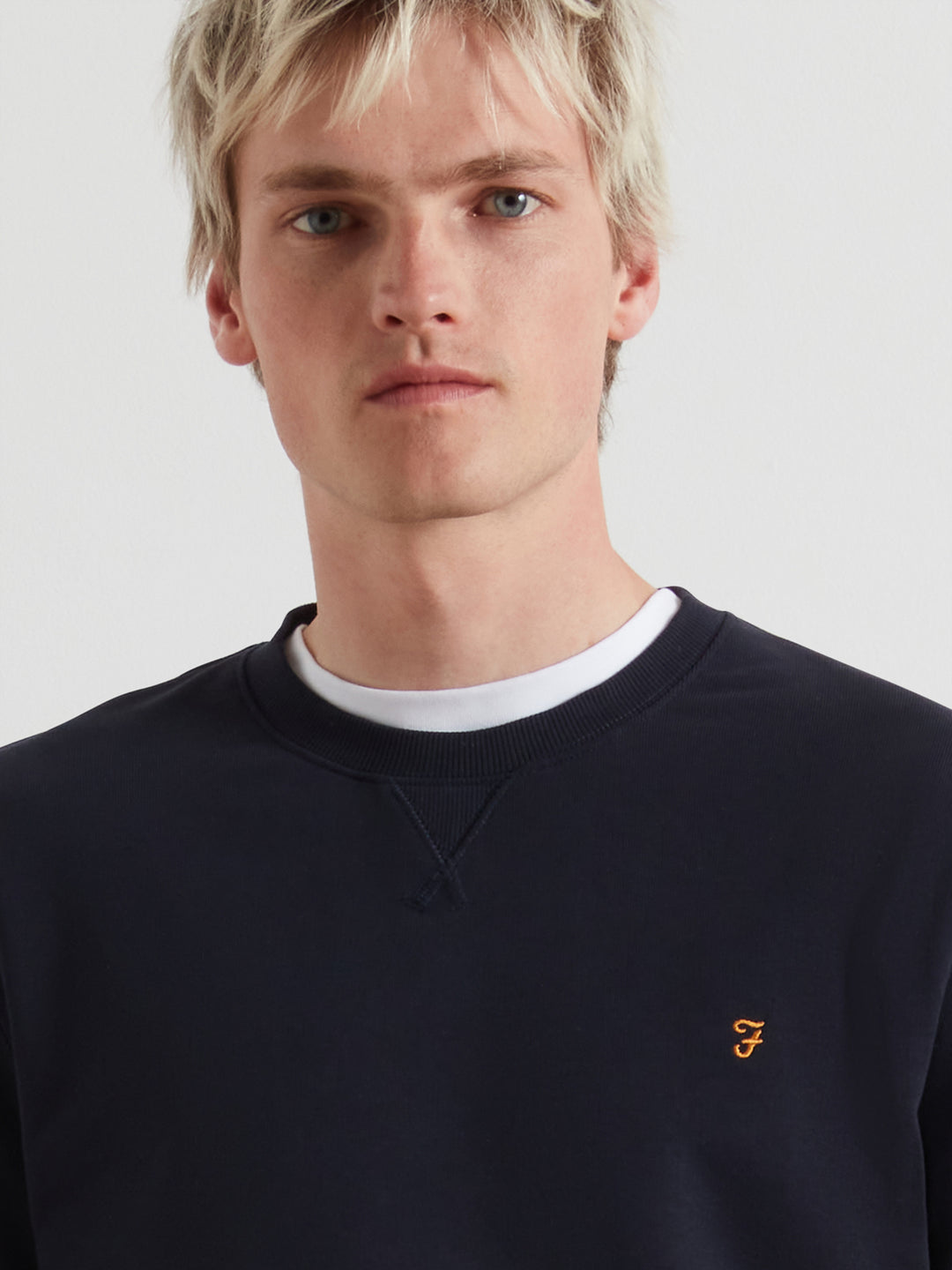 Image for FARAH TIM NEW CREW NAVY SWEAT | Farah | Morans Menswear