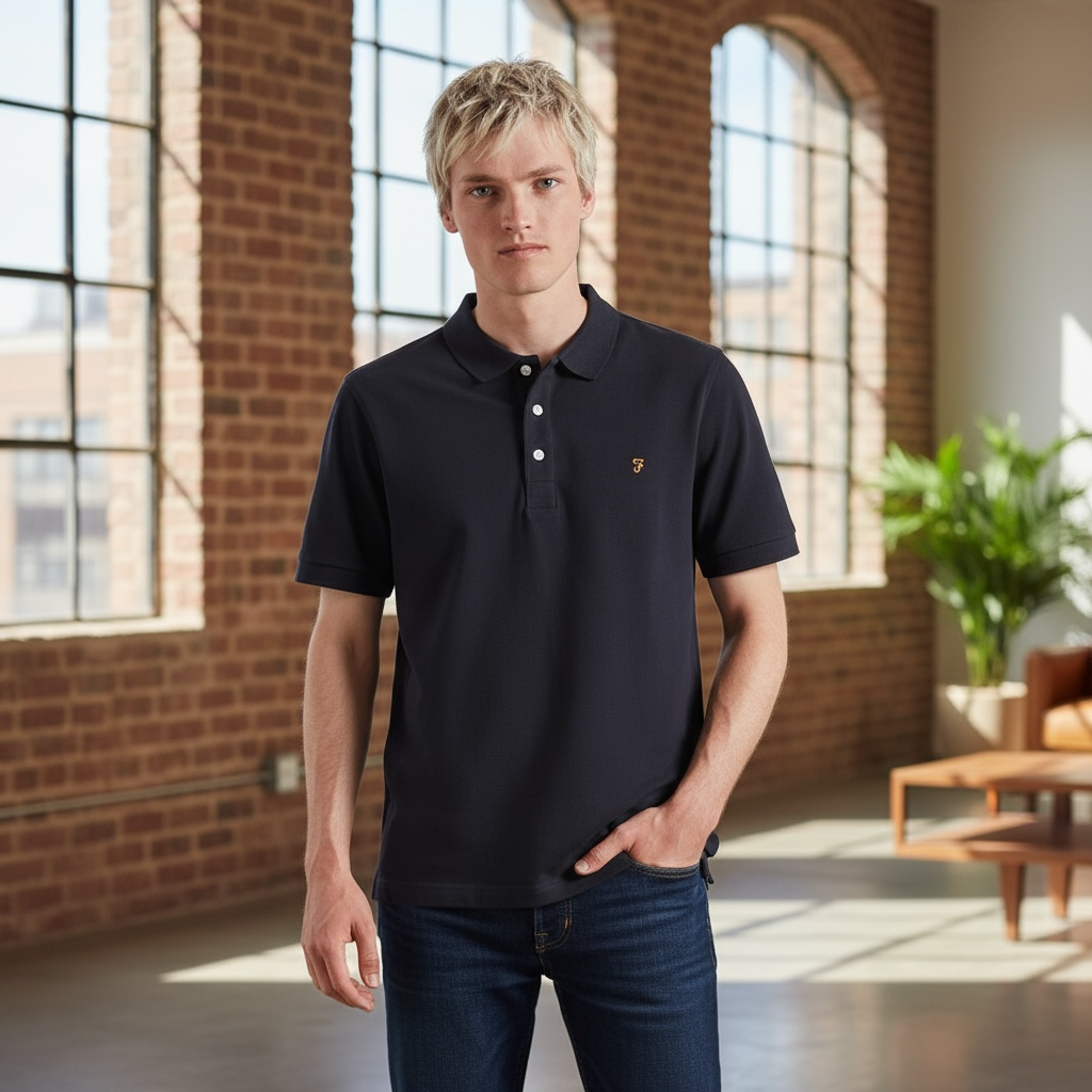 Image for FARAH BLANES SS NAVY POLO | Farah | Morans Menswear
