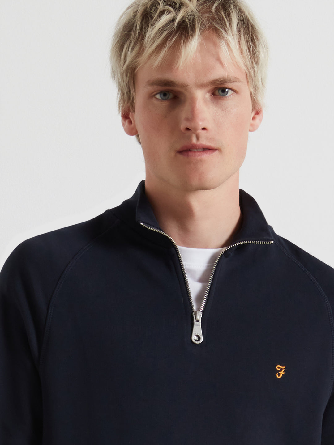Image for FARAH JIM 1/4 ZIP NAVY SWEATER | Farah | Morans Menswear