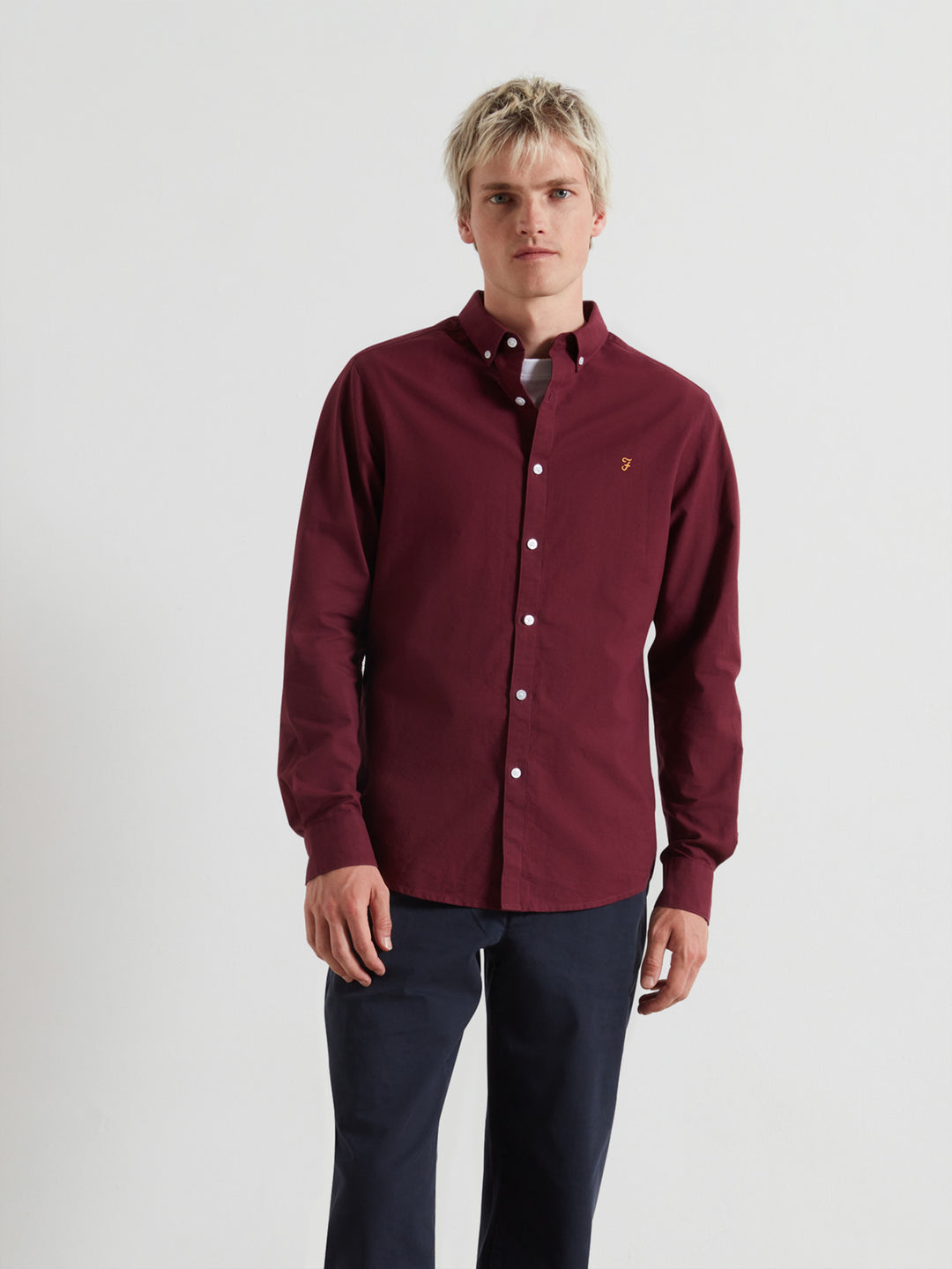 Image for FARAH BREWER LS BD BORDEAUX SHIRT | Farah | Morans Menswear