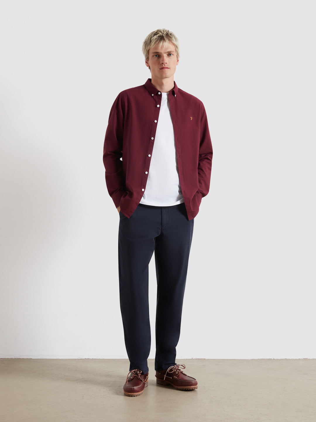 Image for FARAH BREWER LS BD BORDEAUX SHIRT | Farah | Morans Menswear