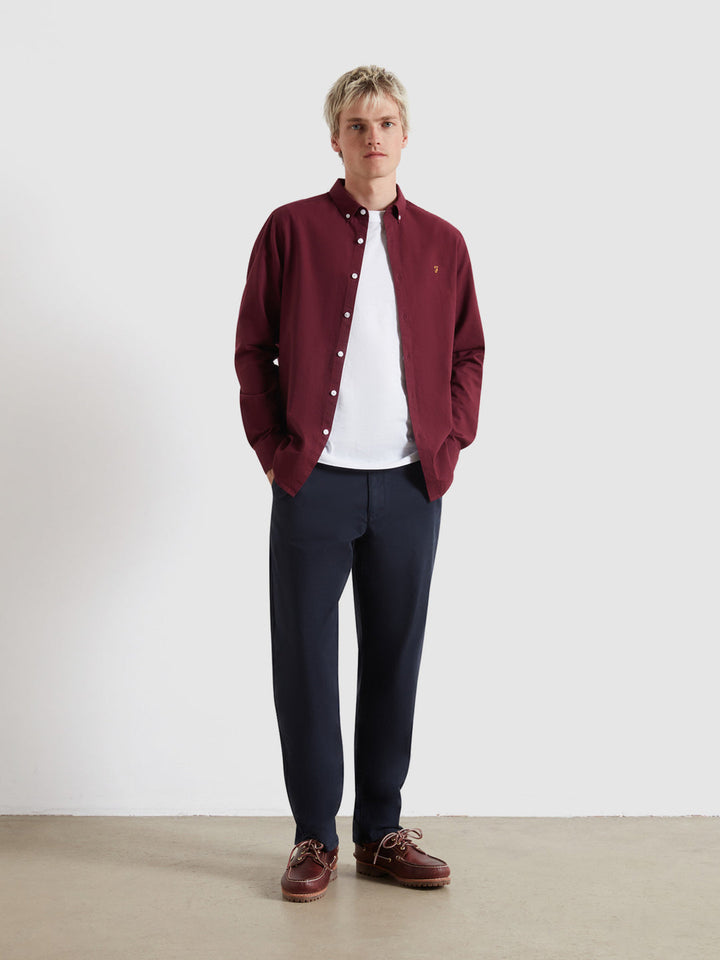Image for FARAH BREWER LS BD BORDEAUX SHIRT | Farah | Morans Menswear