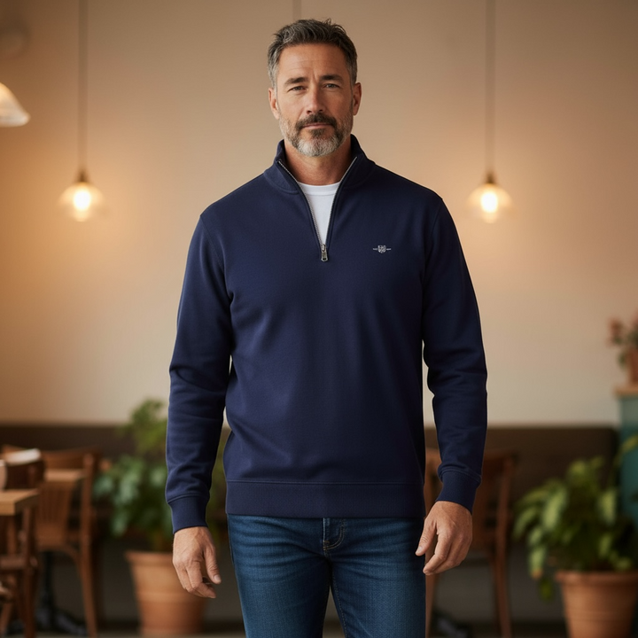 Image for GANT REG SHIELD 1/2 ZIP SWEAT | GANT | Morans Menswear
