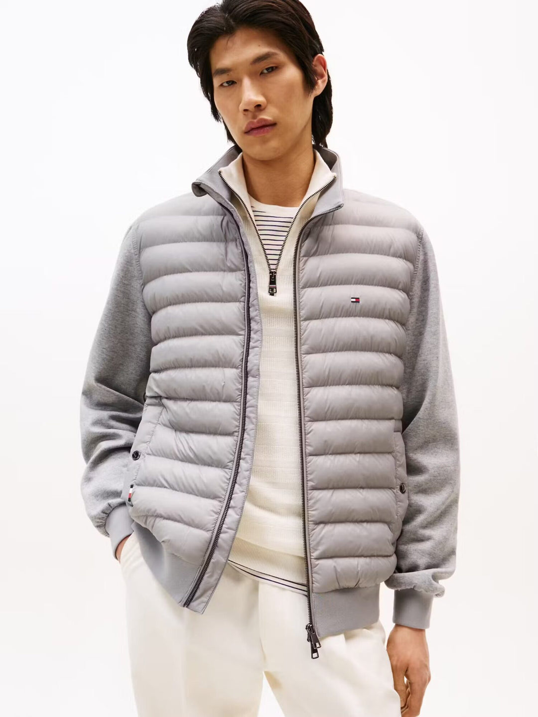 Image for TOMMY HILFIGER MIX MEDIA STAND HYBRID JACKET | Tommy Hilfiger | Morans Menswear