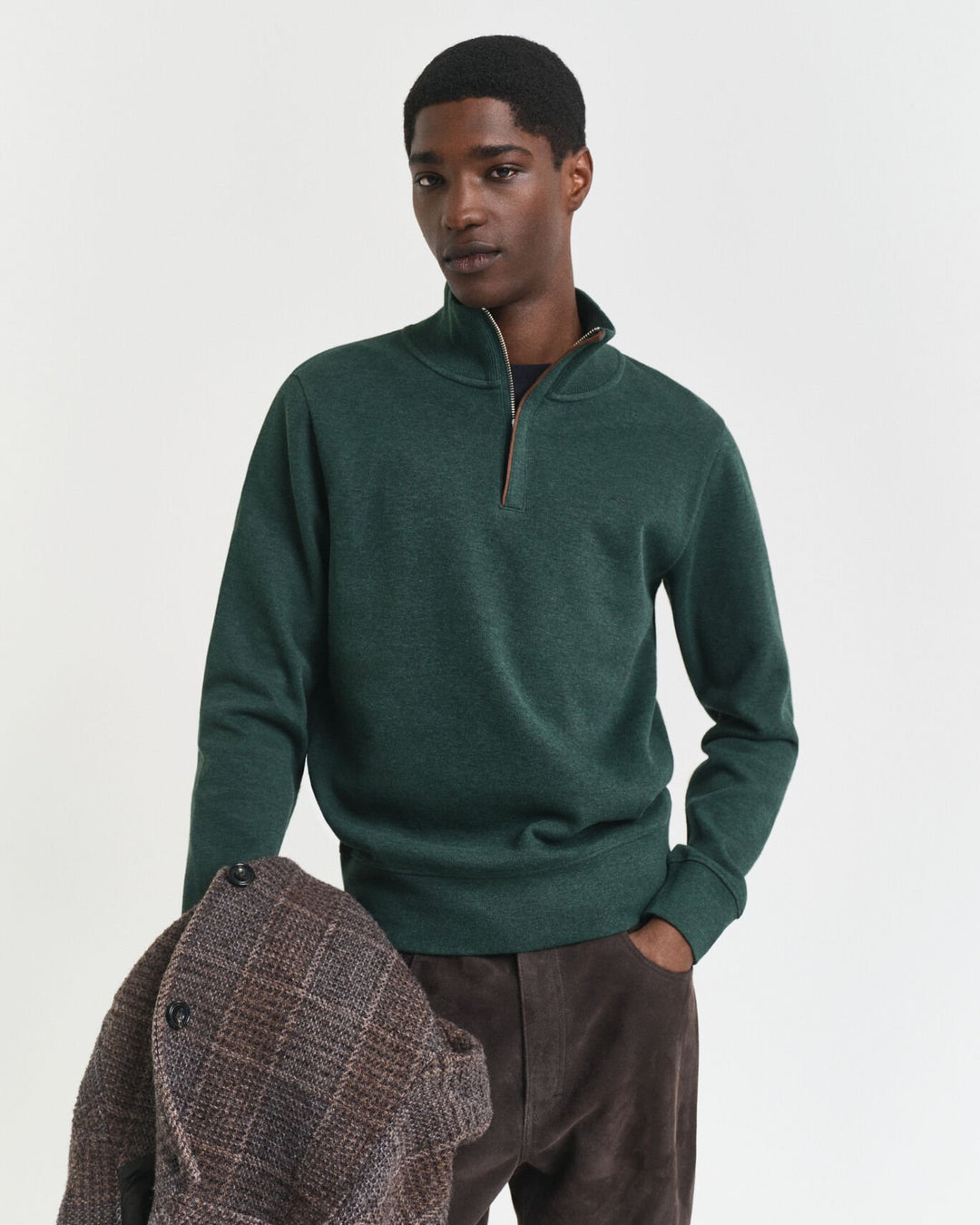Image for GANT SACKER RIB 1/2 ZIP SWEATSHIRT | GANT | Morans Menswear