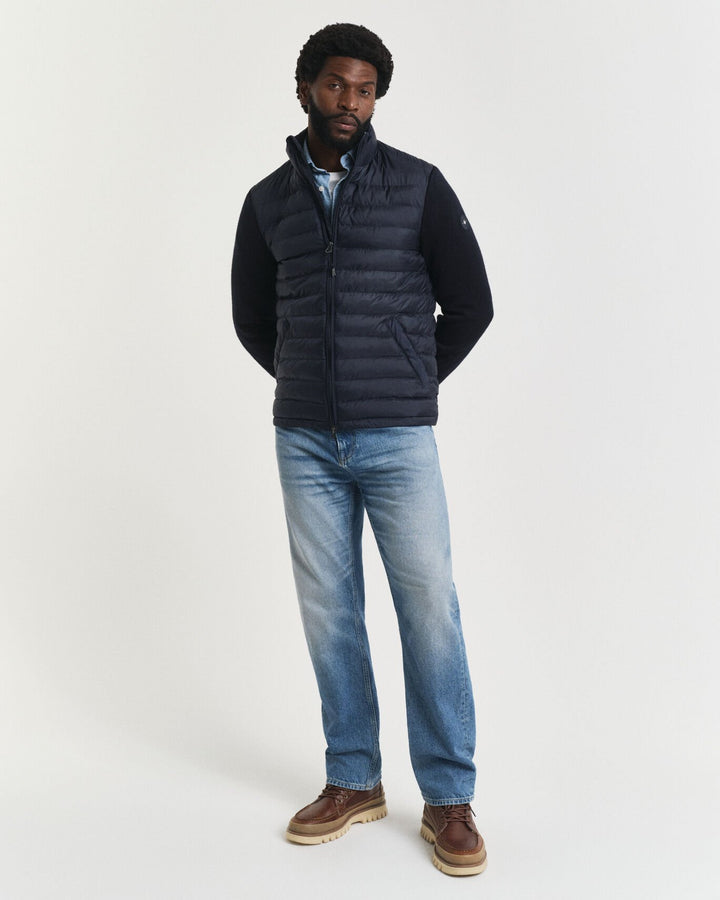 Image for GANT NAVY MIXED MEDIA JACKET | GANT | Morans Menswear