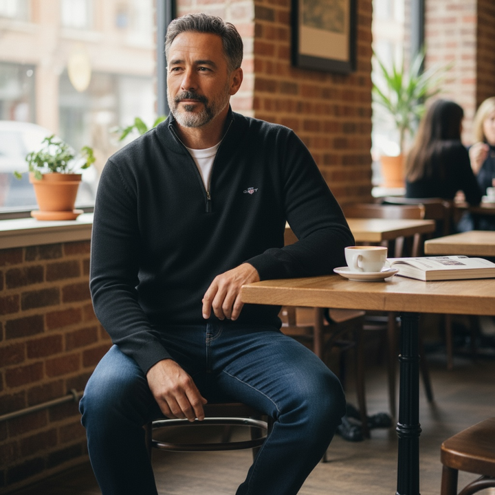 Image for GANT CLASSIC COTTON 1/2 ZIP SWEATER | GANT | Morans Menswear