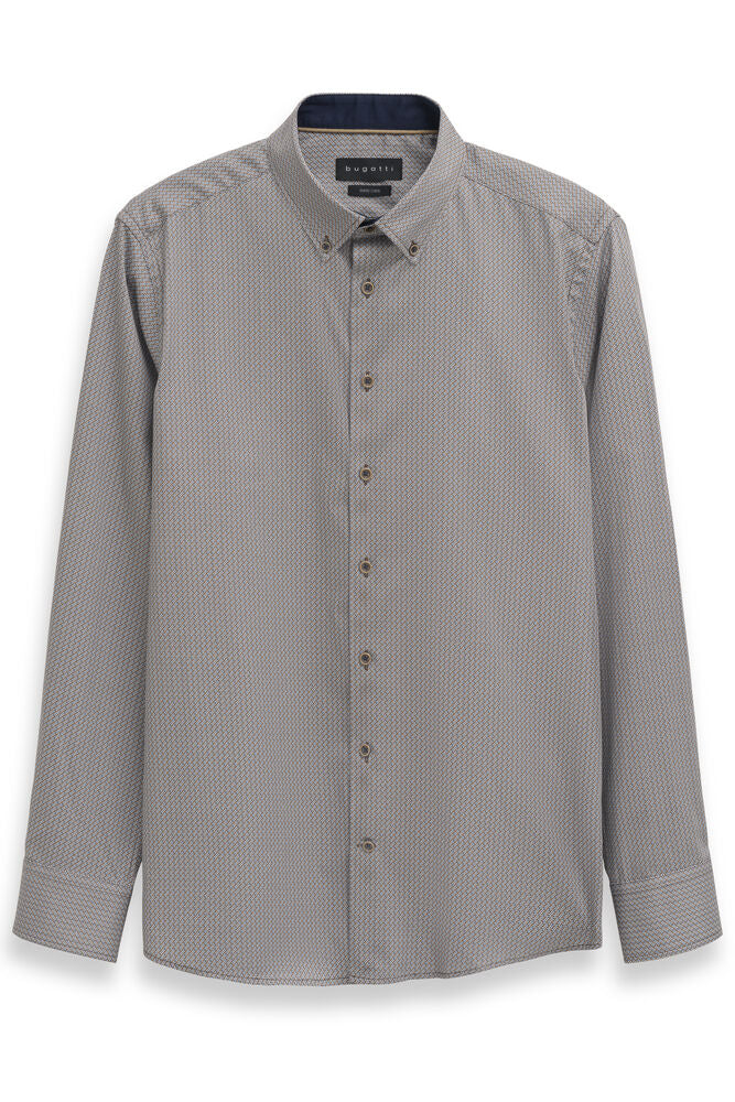 Image for BUGATTI BROWN PRINT SHIRT | Bugatti | Morans Menswear