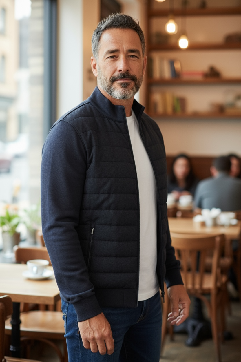 Image for BUGATTI NAVY HYBRID JACKET | Bugatti | Morans Menswear