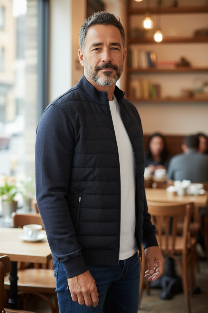 Image for BUGATTI NAVY HYBRID JACKET | Bugatti | Morans Menswear