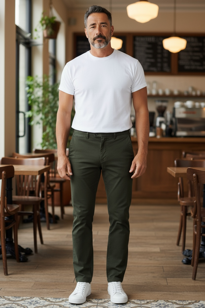 Image for BUGATTI MOSS GREEN TAPPERED FIT CHINO | Bugatti | Morans Menswear
