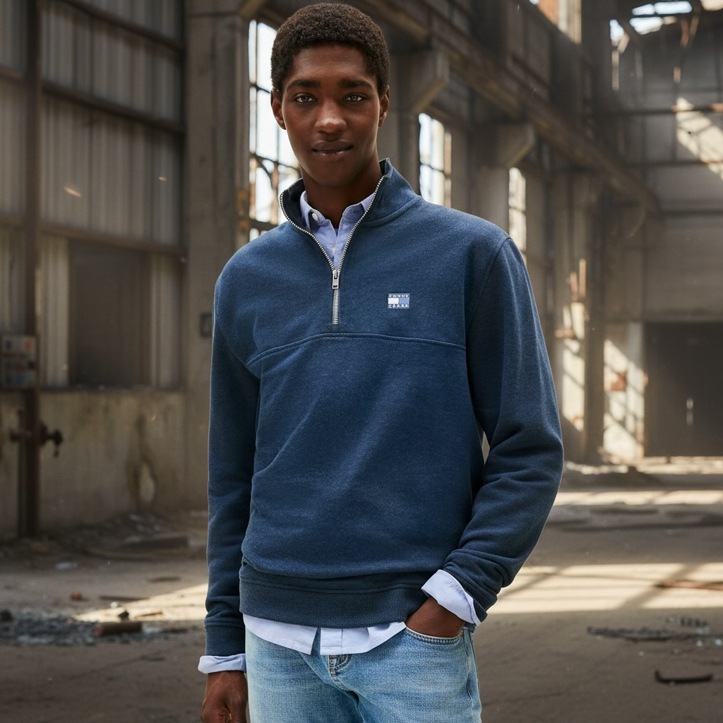 Image for TOMMY JEANS REG BADGE 1/4 ZIP | Tommy JEANS | Morans Menswear