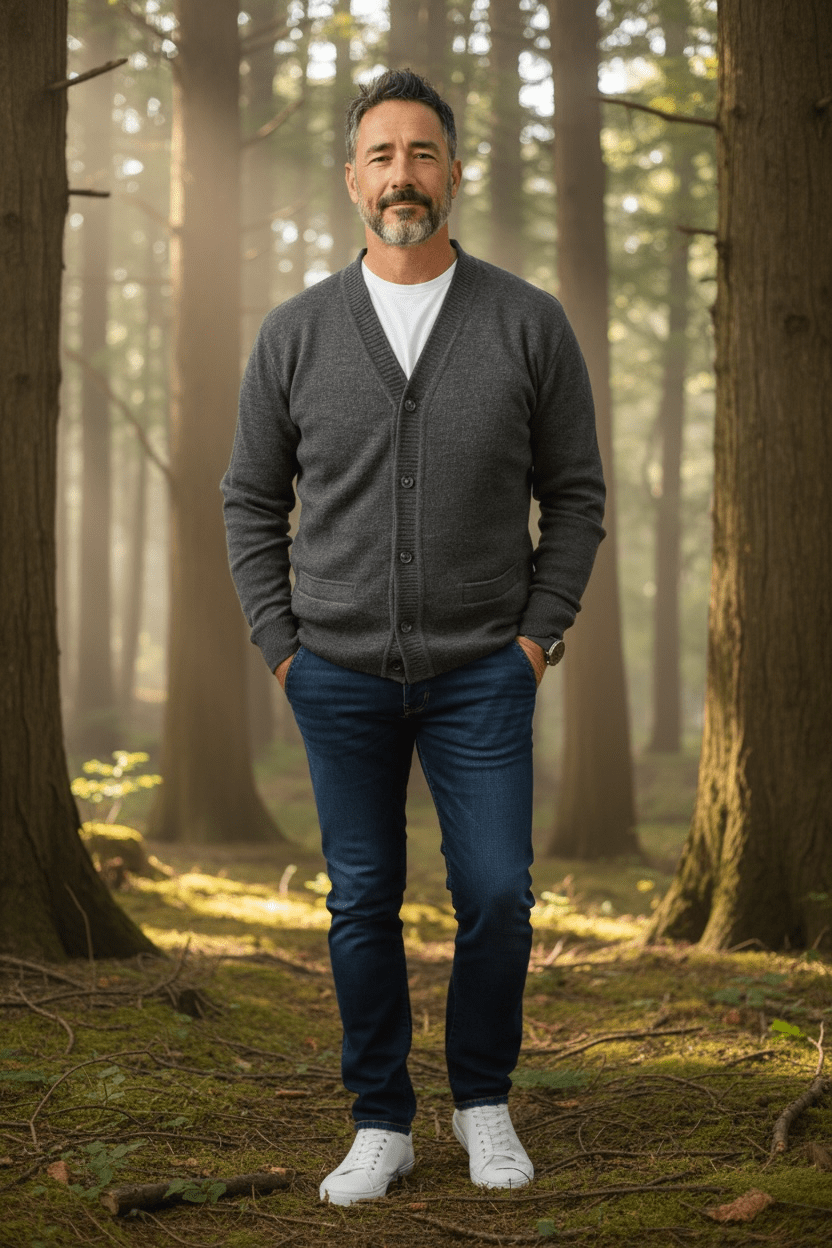 Image for RIALTO CHARCOAL CARDIGAN | Rialto Knitwear | Morans Menswear