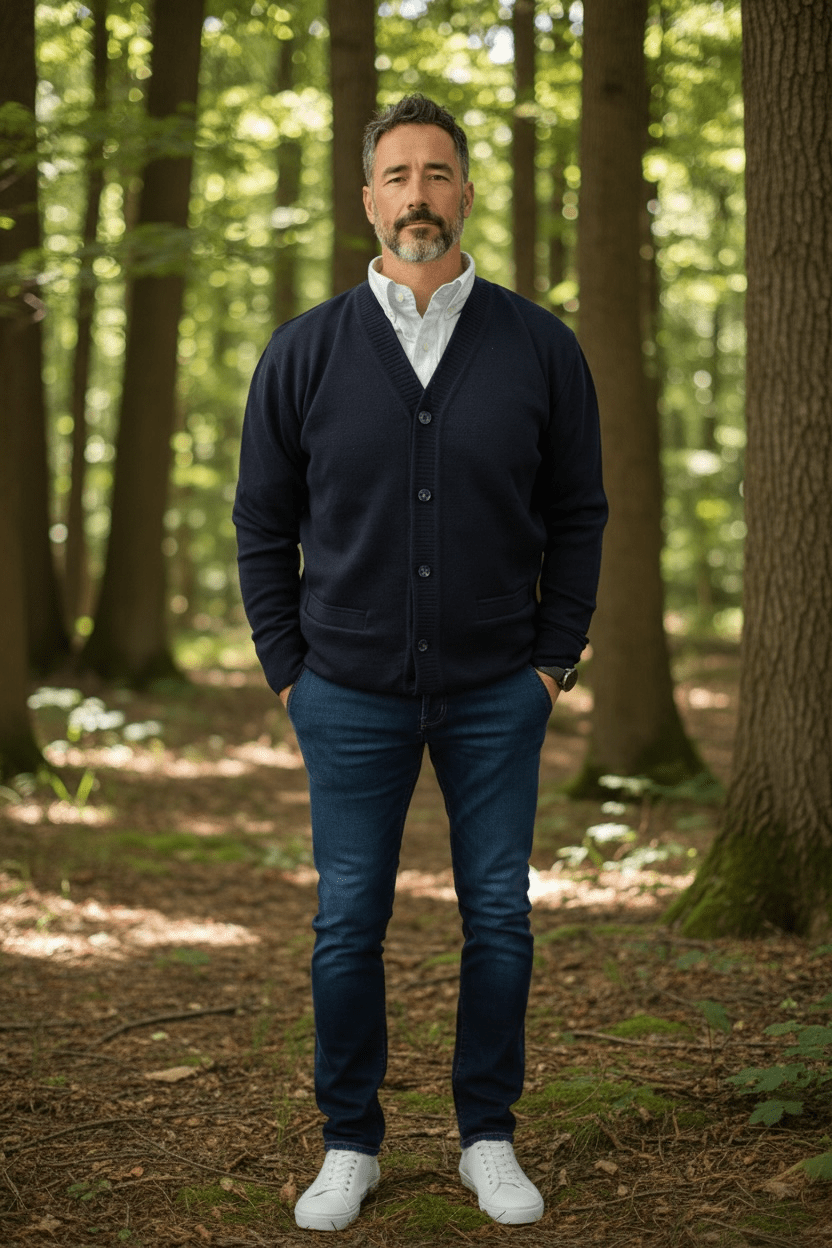Image for RIALTO NAVY CARDIGAN | Rialto Knitwear | Morans Menswear