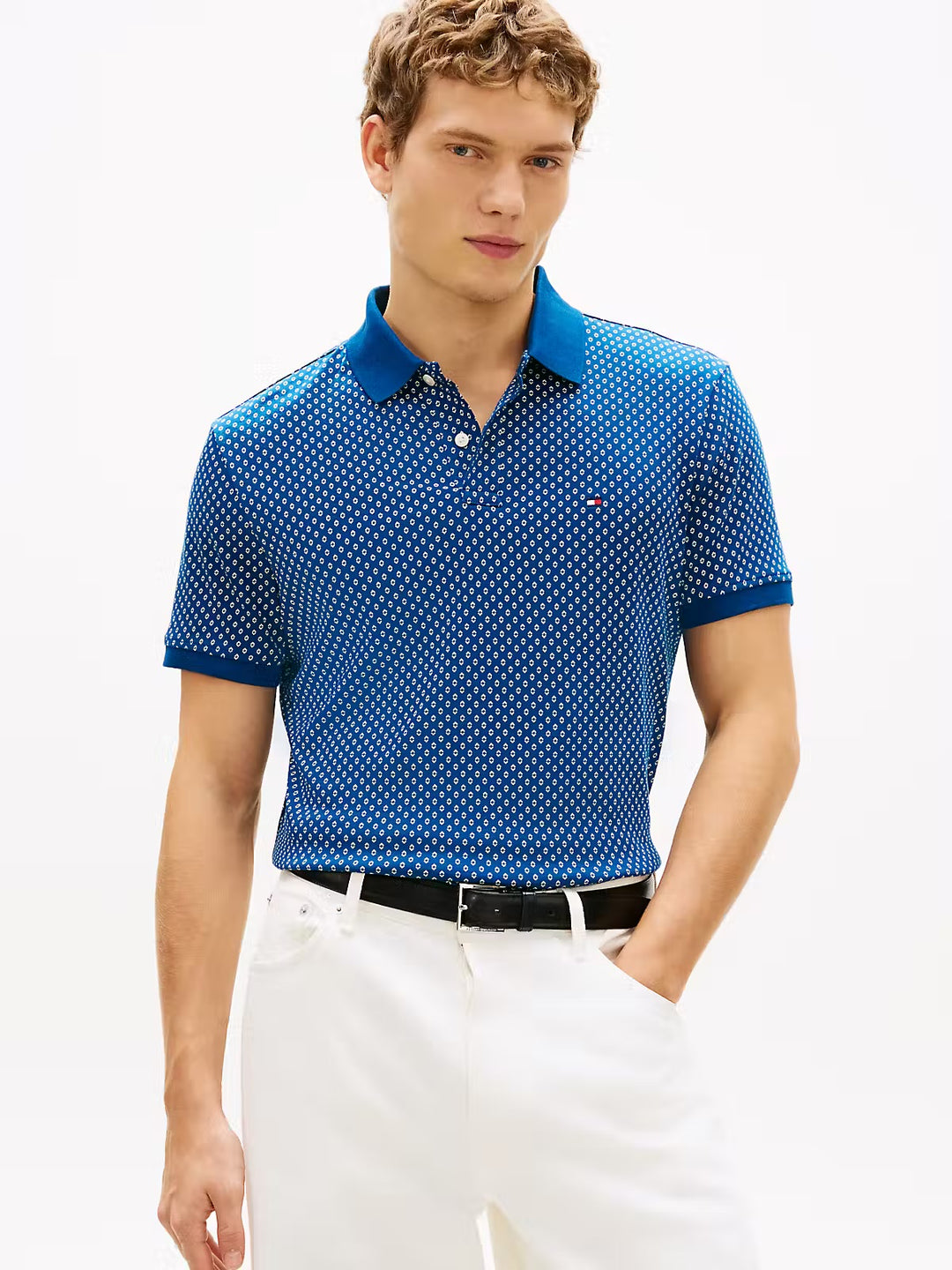 Image for TOMMY HILFIGER AOP INTERLOCK PRINT POLO | Tommy Hilfiger | Morans Menswear