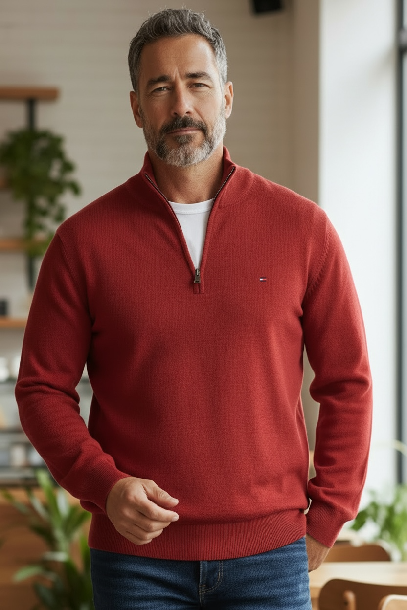 Image for TOMMY HILFIGER ESS COTTON ZIP SWEATER | Tommy Hilfiger | Morans Menswear