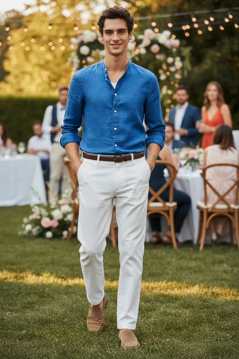 Image for TOMMY HILFIGER PIGMENT DYE STD GRANDAD LINE SHIRT | Tommy Hilfiger | Morans Menswear