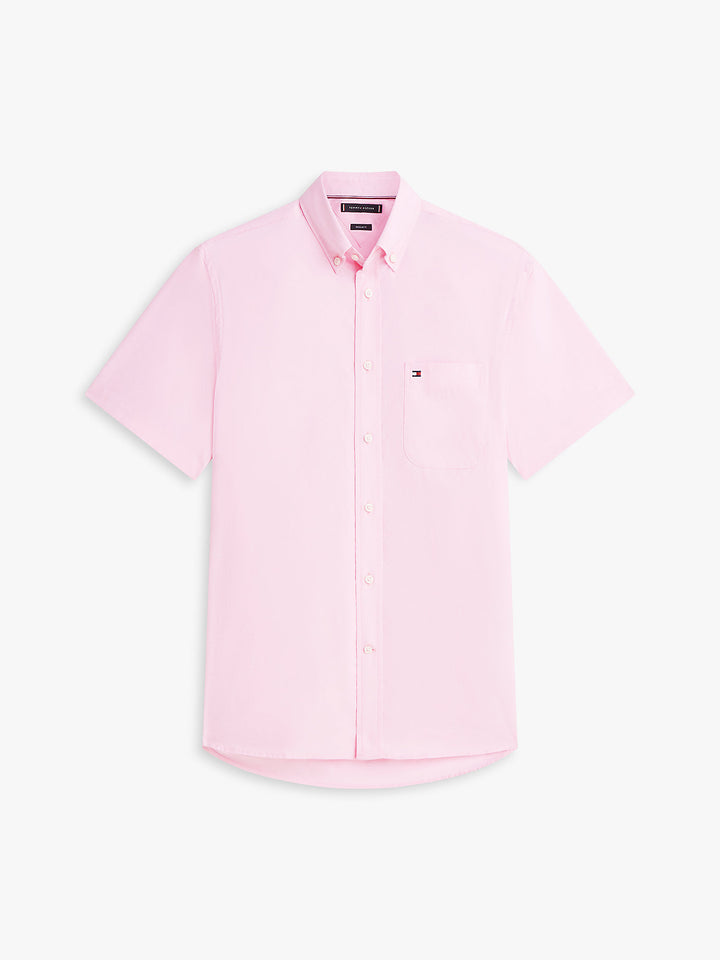 Image for TOMMY HILFIGER LIGHT OXFORD SHORT SLEEVE PINK  SHIRT | Tommy Hilfiger | Morans Menswear